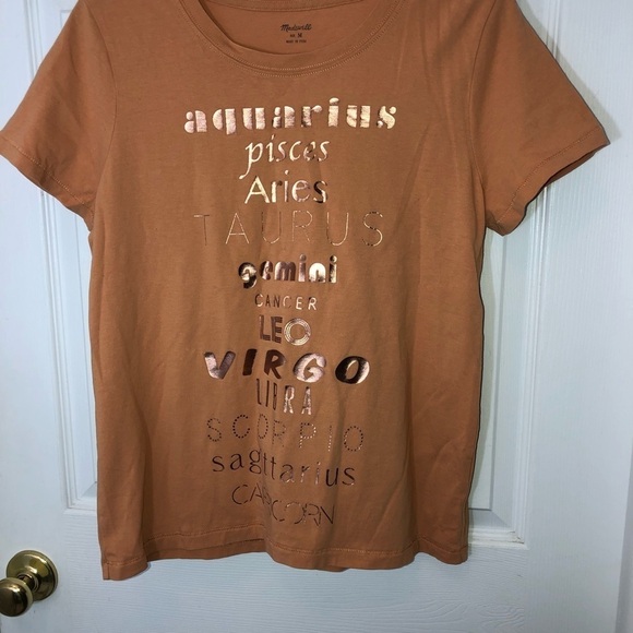 MADEWELL Rose Gold Foil Zodiac Graphic Short Sleeve T-Shirt Size M - Picture 3 of 11